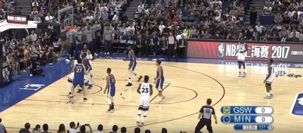 Golden State Warriors vs Minnesota Timberwolves on Oct 8, 2017 NBA Preseason; (Image Credit: Ximo Pierto/YouTube) Golden State Warriors vs Minnesota Timberwolves on Oct 8, 2017 NBA Preseason; (Image Credit: Ximo Pierto/YouTube)