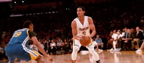 Lakers guard Jordan Clarkson could win the NBA Sixth Man of the Year Award. (Image Credit: NBA/YouTube screencap)