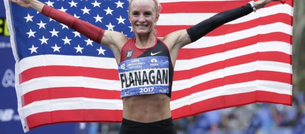 Marblehead Native Shalane Flanagan Wins NYC Marathon. (Image Credit: WBUR News/Youtube Screencap) Marblehead Native Shalane Flanagan Wins NYC Marathon. (Image Credit: WBUR News/Youtube Screencap)