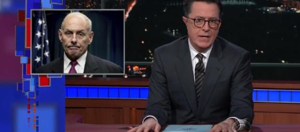 Stephen Colbert talks about John Kelly Image credit: The Late Show with Stephen Colbert/YouTube Stephen Colbert talks about John Kelly Image credit: The Late Show with Stephen Colbert/YouTube