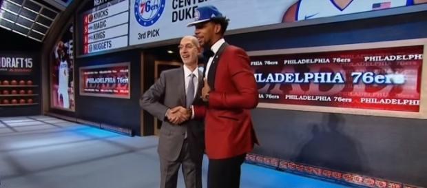 The Philadelphia 76ers selected Jahlil Okafor with the No. 3 pick in the 2015 NBA Draft -- NBA via YouTube The Philadelphia 76ers selected Jahlil Okafor with the No. 3 pick in the 2015 NBA Draft -- NBA via YouTube