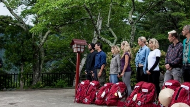 Costantino della Gherardesca e le quattro coppie superstiti prima della partenza della semifinale