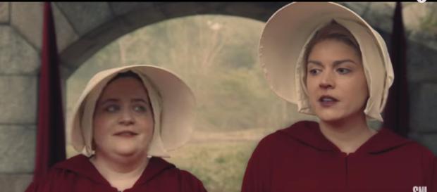 Cecily Strong and Aidy Bryant in a 'SNL' 'Handmaid's Tale" sketch - YouTube/Saturdaynightlive Cecily Strong and Aidy Bryant in a 'SNL' 'Handmaid's Tale" sketch - YouTube/Saturdaynightlive