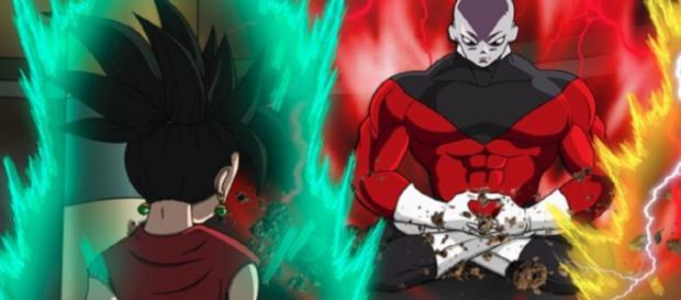Jiren meditando frente a Kefla Jiren meditando frente a Kefla