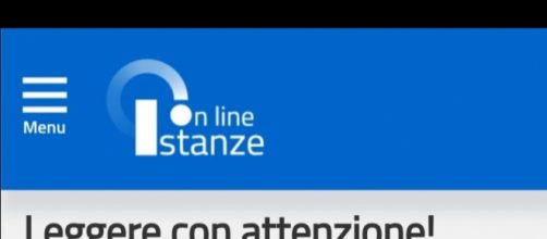 Pagina della sezione di Istanze Online sul sito Miur durante la pocedura in descrizione