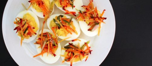 Deviled eggs are a perfect appetizer for Thanksgiving.[Photo via pepperlola at Pixabay.com. Creative Commons license].