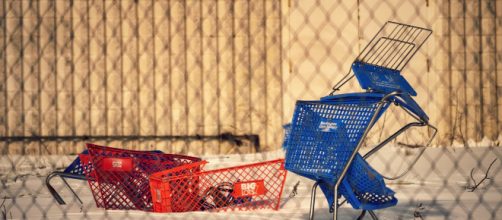 Retail apocalypse: Big Lots & Burlington Coat Factory shopping carts. [Image credit: Nicholas Eckhart/Flickr]