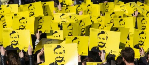 Una manifestazione di Amnesty international a favore di Giulio Regeni