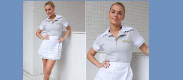 Carolina Dieckmann Teodora uniforme faxineira Fina Estampa Carolina Dieckmann Teodora uniforme faxineira Fina Estampa