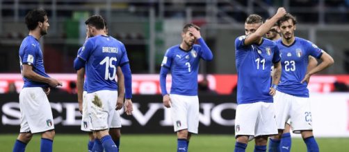 La delusione degli azzurri dopo l'eliminazione al play off Mondiale ad opera della Svezia