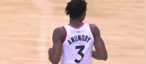 OG Anunoby is turning heads, even Kevin Durant is impressed. {Photo via NBA Gametime/YouTube]