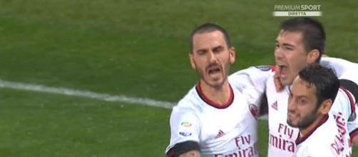 Esultanza dei giocatori del Milan