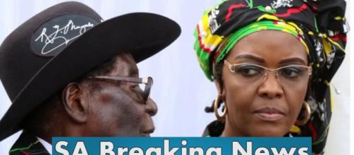 Grace with pressident Mugabe , now probably in Namiba. (Photo credit -Screenshot youtube.com)