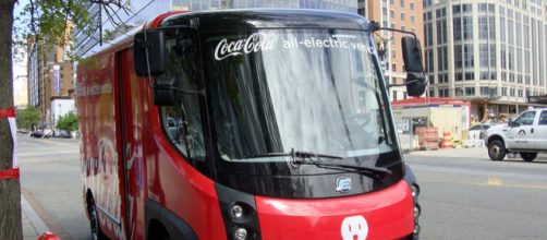 Coca Cola delivery electric van at Washington D.C. (Image credit – Mariordo, Wikimedia Commons)