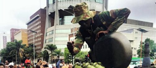 Zimbabeeans celebrate the military after 'coup' - Image credit Tafadzwa | Twitter