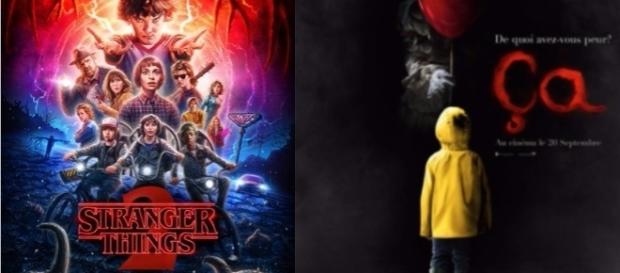 Affiches de la série Netflix STRANGER THINGS et du film ÇA. Affiches de la série Netflix STRANGER THINGS et du film ÇA.