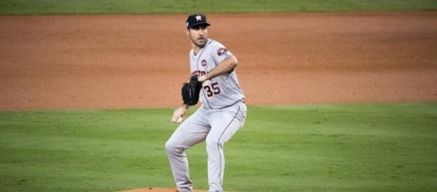 Astros starter Justin Verlander delivering a pitch during WorldSeries Game 6. Image Credit: Arturo Pardavila III - Flickr. Astros starter Justin Verlander delivering a pitch during WorldSeries Game 6. Image Credit: Arturo Pardavila III - Flickr.