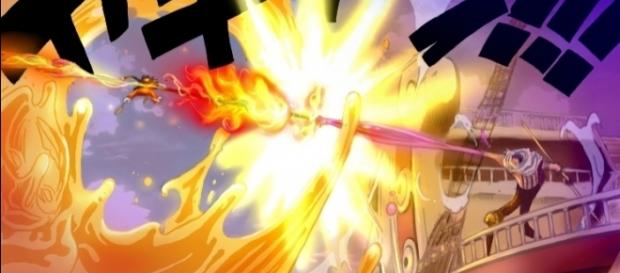 Monkey D. Luffy peleando con Katakuri, Monkey D. Luffy peleando con Katakuri,
