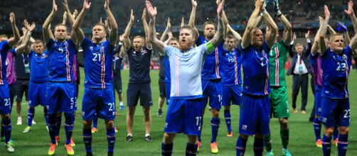 La gioia dei giocatori islandesi dopo la qualificazione ai Mondiali di Russia 2018