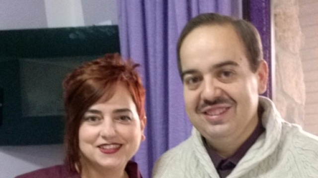 Paolo Camedda con la scrittrice Mariangela Puddu