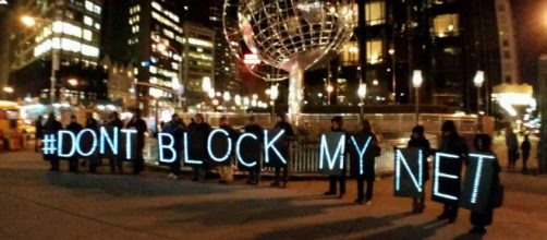 NYC protest against net neutrality. - [Backbone Campaign via flickr]