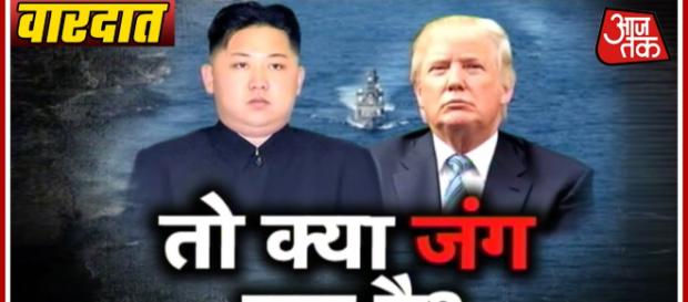 The protagonists Kim and Trump Image source(Youtube .com) from Ajtak news The protagonists Kim and Trump Image source(Youtube .com) from Ajtak news