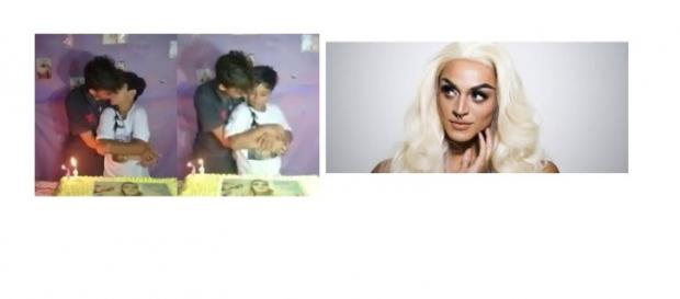 Garoto de 12 anos beija o namorado em festa de aniversario. Garoto de 12 anos beija o namorado em festa de aniversario.