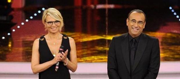 Maria De Filippi a Sanremo con Carlo Conti Maria De Filippi a Sanremo con Carlo Conti