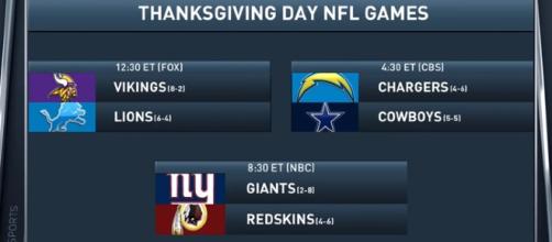 There are three games on Thanksgiving Day this year. - [CBS Sports / YouTube screencap]