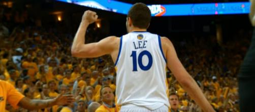 David Lee during his time with the Golden State Warriors (Image Credit: NBA/YouTube screencap)
