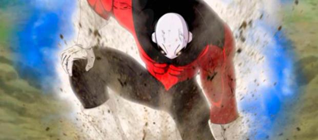 Jiren aterriza fuertemente en el suelo Jiren aterriza fuertemente en el suelo