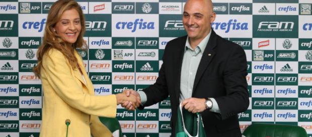 Leila Pereira e Mauricio Galiotte, respectivamente Leila Pereira e Mauricio Galiotte, respectivamente