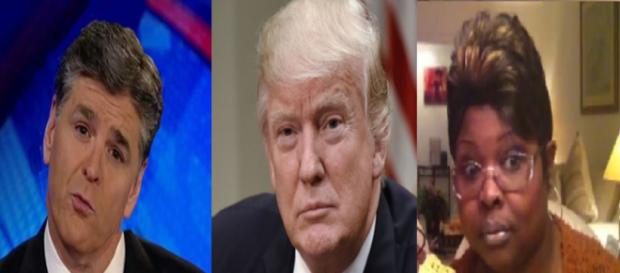 Sean Hannity, Donald Trump, Diamond and Silk, via Twitter Sean Hannity, Donald Trump, Diamond and Silk, via Twitter