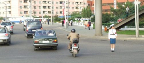 Road traffic in Pyongyang. [Image credit: Nicor/Wikimedia Commons]
