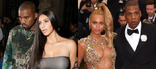 Kanye West do lado da esposa contra casal Carter Kanye West do lado da esposa contra casal Carter