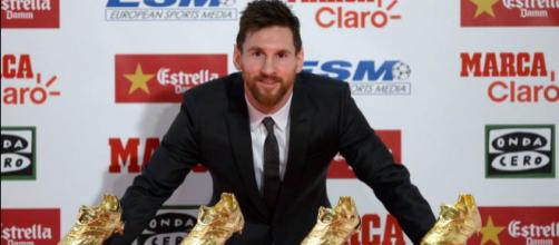 Cálida entrega a Lionel Messi de su cuarta Bota de Oro como ... - univision.com