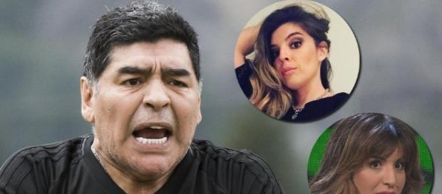 Diego Armando Maradona y las dos mujeres a las que ataca, su ex mujer y su hija. Diego Armando Maradona y las dos mujeres a las que ataca, su ex mujer y su hija.