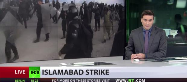 Ongoing agitation in Pakistan. (Image credit YouTube -RT News) Ongoing agitation in Pakistan. (Image credit YouTube -RT News)