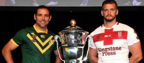 Australia captain Cameron Smith and England captain Sean O'Loughlin will hope to lift this trophy on Saturday. Image Source - thesun.co.uk