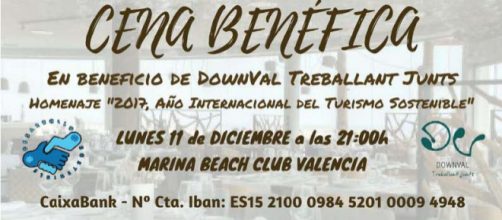 Cartel promocional de la cena benéfica en beneficio de DownVal