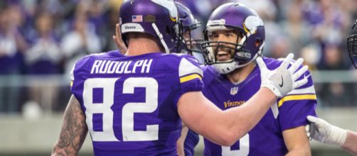 Kyle Rudolph and the Vikings are flying high. [Image via USA Today Sports/YouTube]