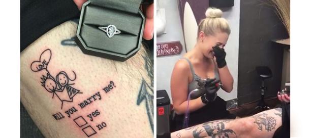 Ela se emocionou com a surpresa feita pelo namorado Ela se emocionou com a surpresa feita pelo namorado