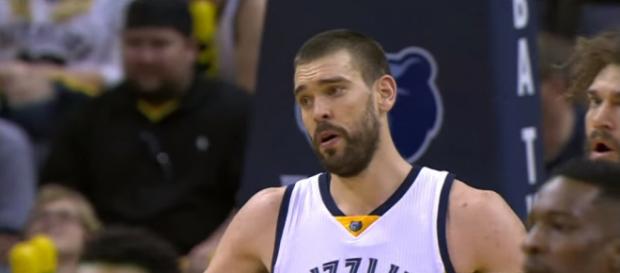 Memphis Grizzlies center Marc Gasol was benched in the fourth quarter of their loss to the Brooklyn Nets -- NBA via YouTube Memphis Grizzlies center Marc Gasol was benched in the fourth quarter of their loss to the Brooklyn Nets -- NBA via YouTube