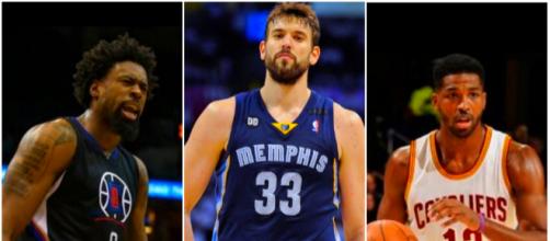 DeAndre Jordan, Marc Gasol and Tristan Thompson are at the center of trade rumors – [image credit: Josh Smoove, Ximo Pierto/ Youtube]