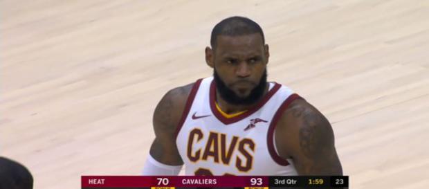 LeBron James ejection - YouTube screencap LeBron James ejection - YouTube screencap