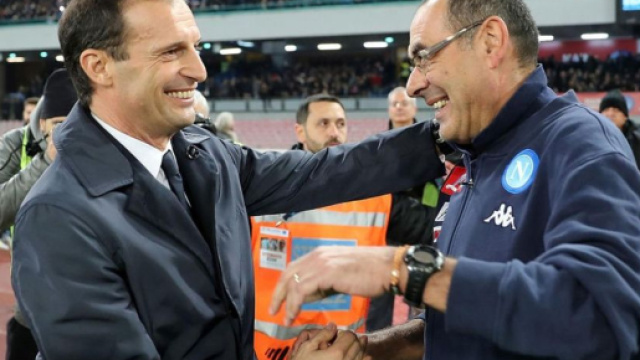 Allegri e Sarri prima della partita