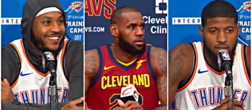 Carmelo Anthony, LeBron James, and Paul George could be the top three FA targets for Sixers. – [image credit: Ximo Pierto/YouTube]