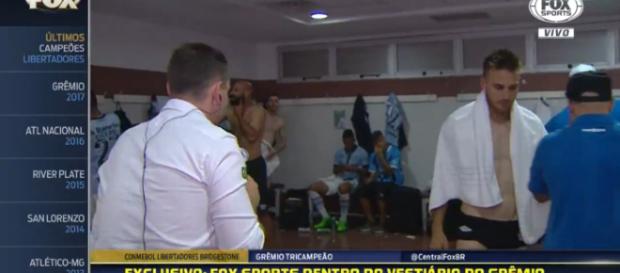 Repórter foi até os vestiários do Grêmio após o jogo Repórter foi até os vestiários do Grêmio após o jogo