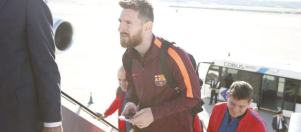 Messi con el Fc Barcelona antes de iniciar un partido Messi con el Fc Barcelona antes de iniciar un partido