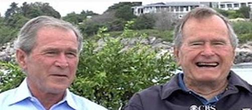 George H.W. Bush and George W. Bush [Image Source: CBS News/YouTube]